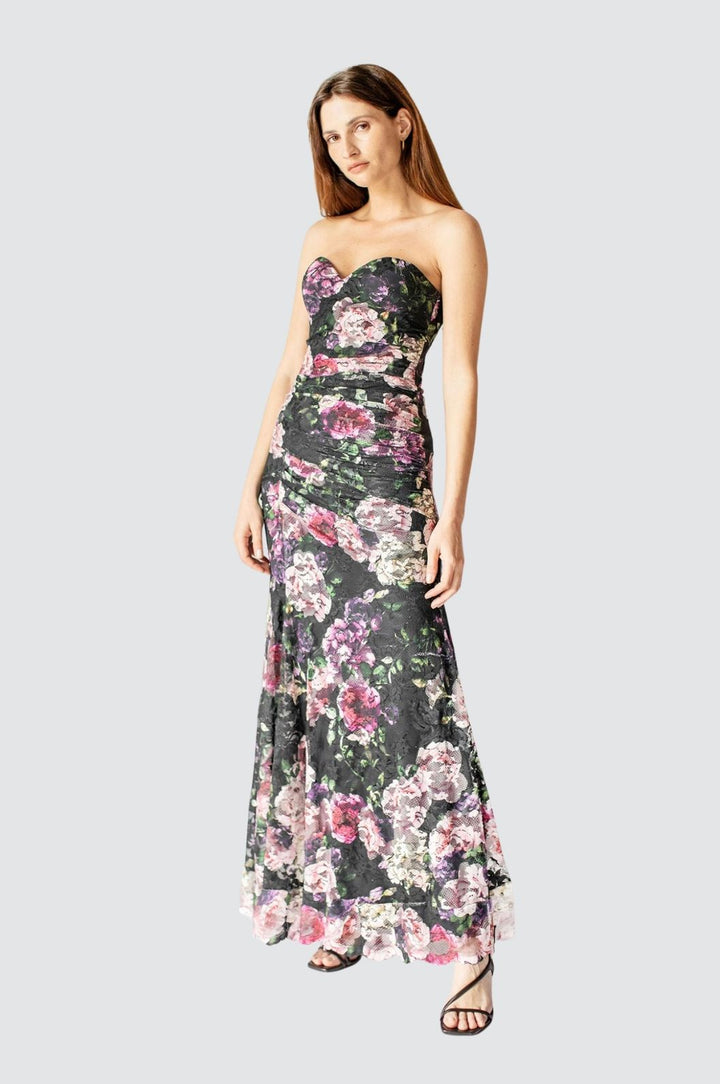 Robe bustier en dentelle Floral Harmony