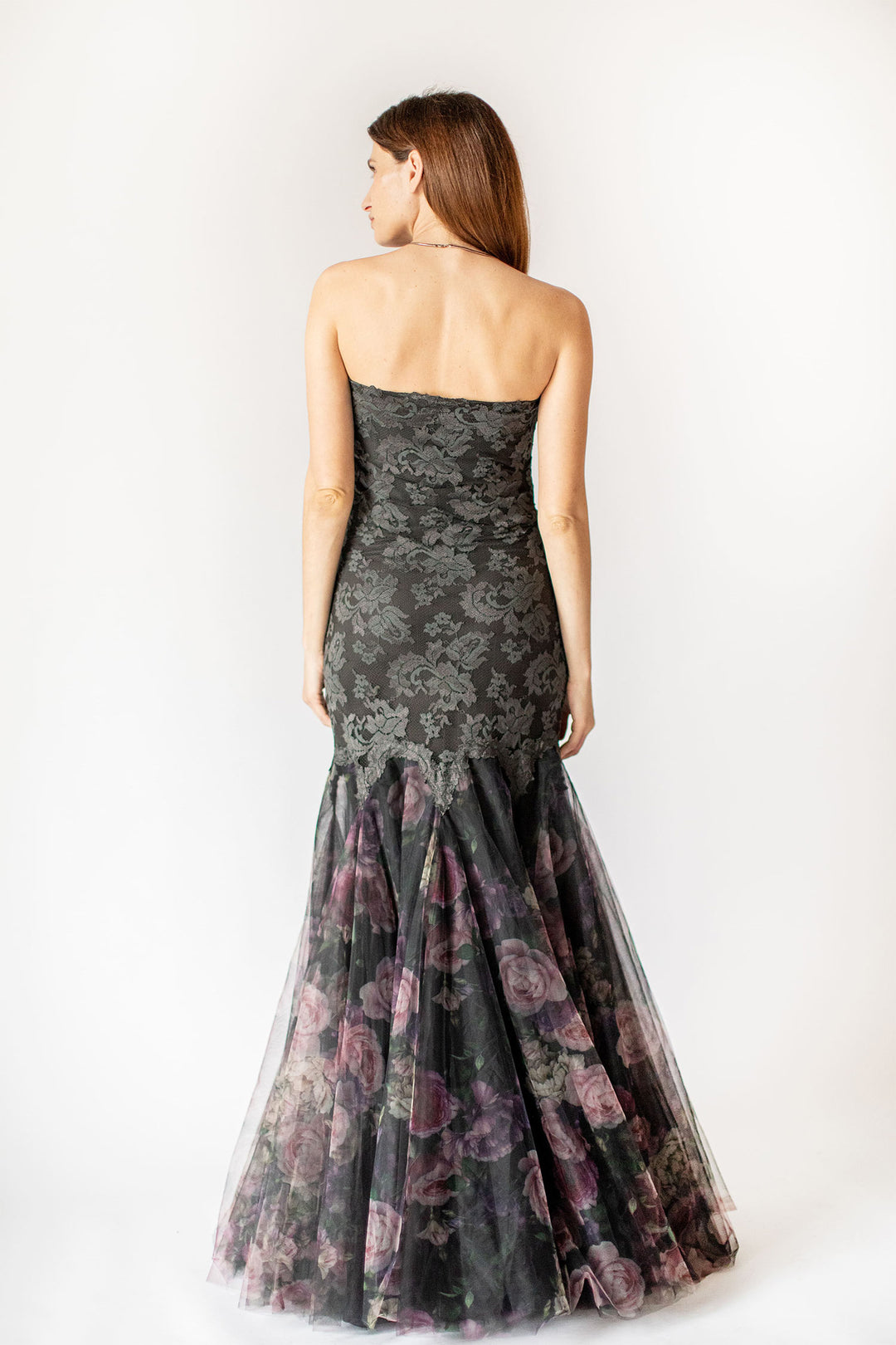 Floral Dreams Mermaid Lace Gown with Tulle