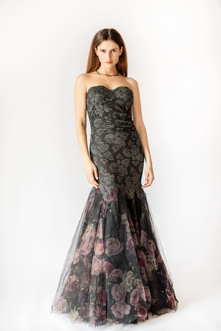 Floral Dreams Mermaid Lace Gown with Tulle