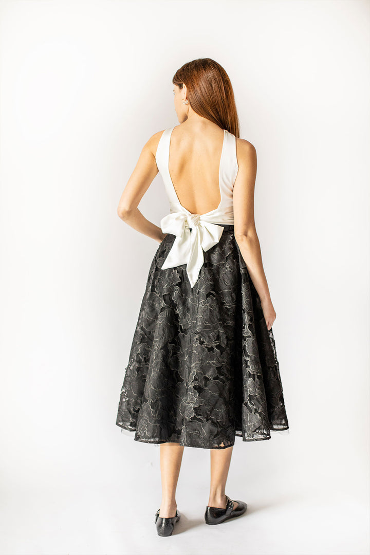 Blossom Tulle Maxi Skirt with Floral Trim