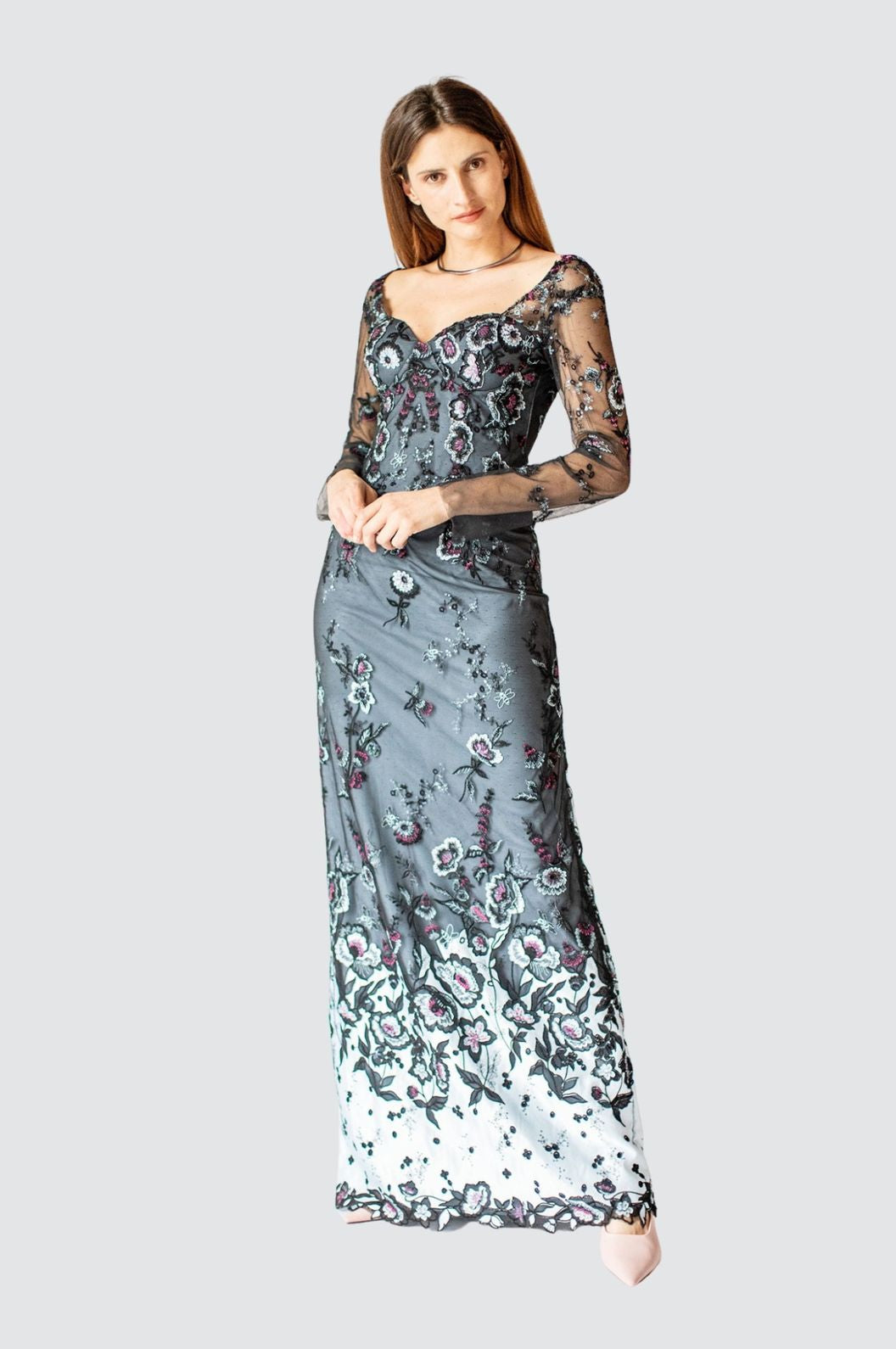 Robe longue céleste chérie