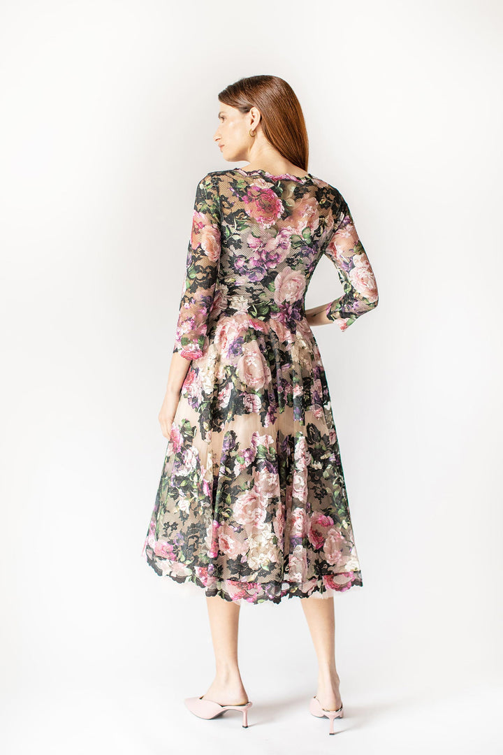 Flowery A-line Dress