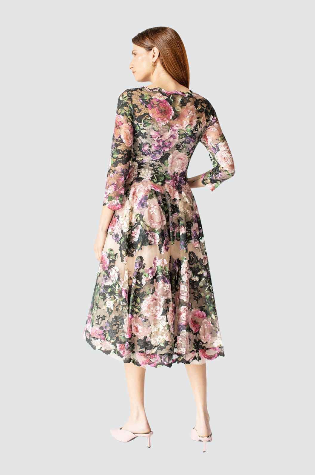 Blumiges A-Linien-Kleid