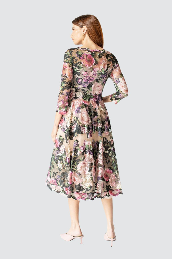 Blumiges A-Linien-Kleid