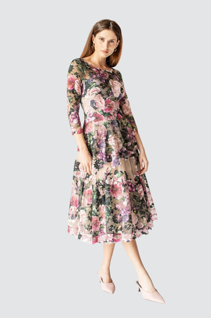 Blumiges A-Linien-Kleid