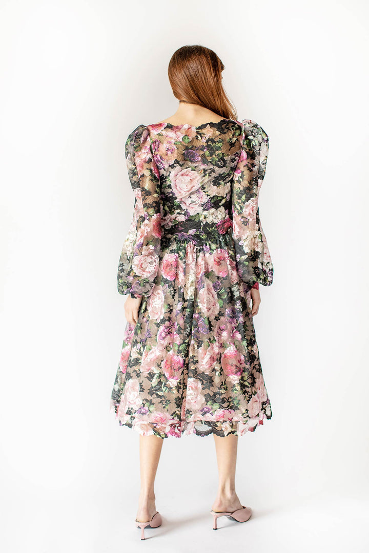 Romantic Balloon Sleeves A-line Dress
