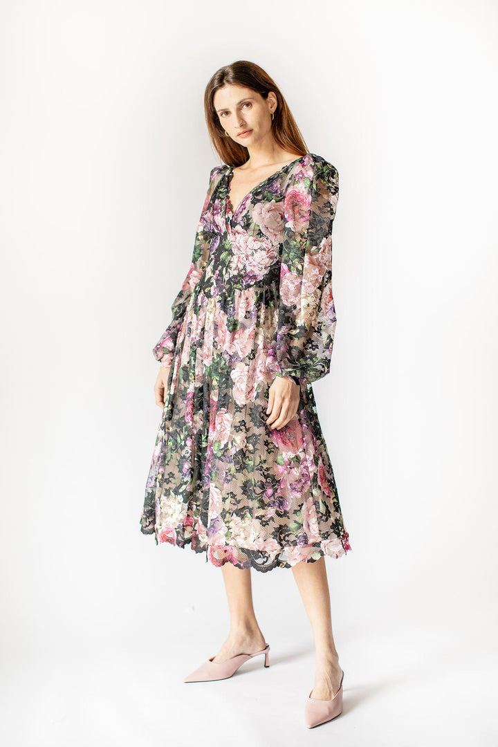 Romantic Balloon Sleeves A-line Dress
