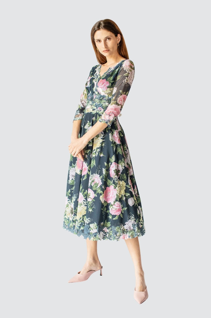 Robe trapèze rose pivoine