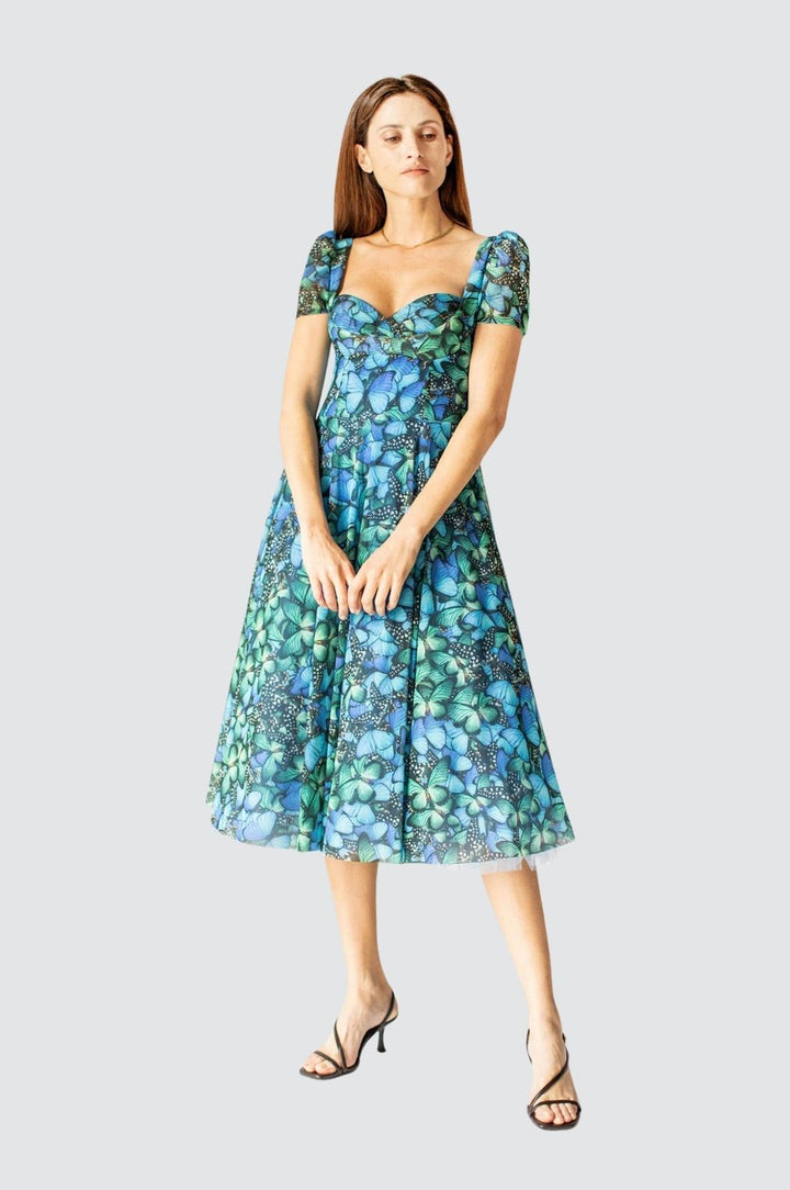 Robe à manches courtes en cœur