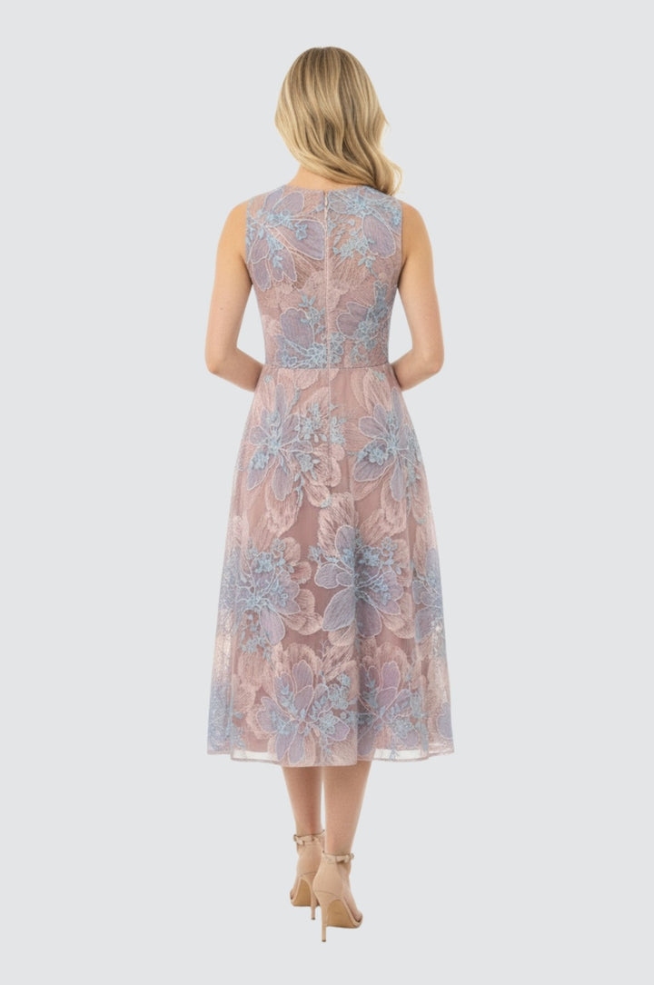 Pastel Blossom Midi Dress
