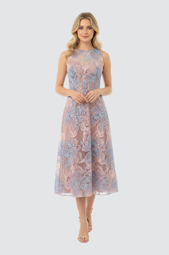 Pastel Blossom Midi Dress