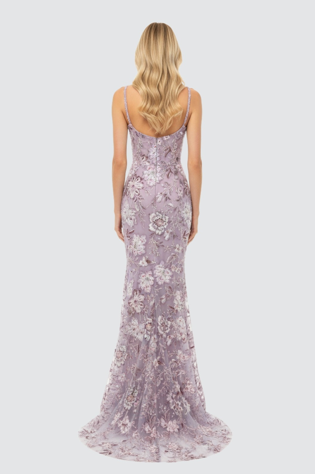 Lilac Bloom Mermaid Gown