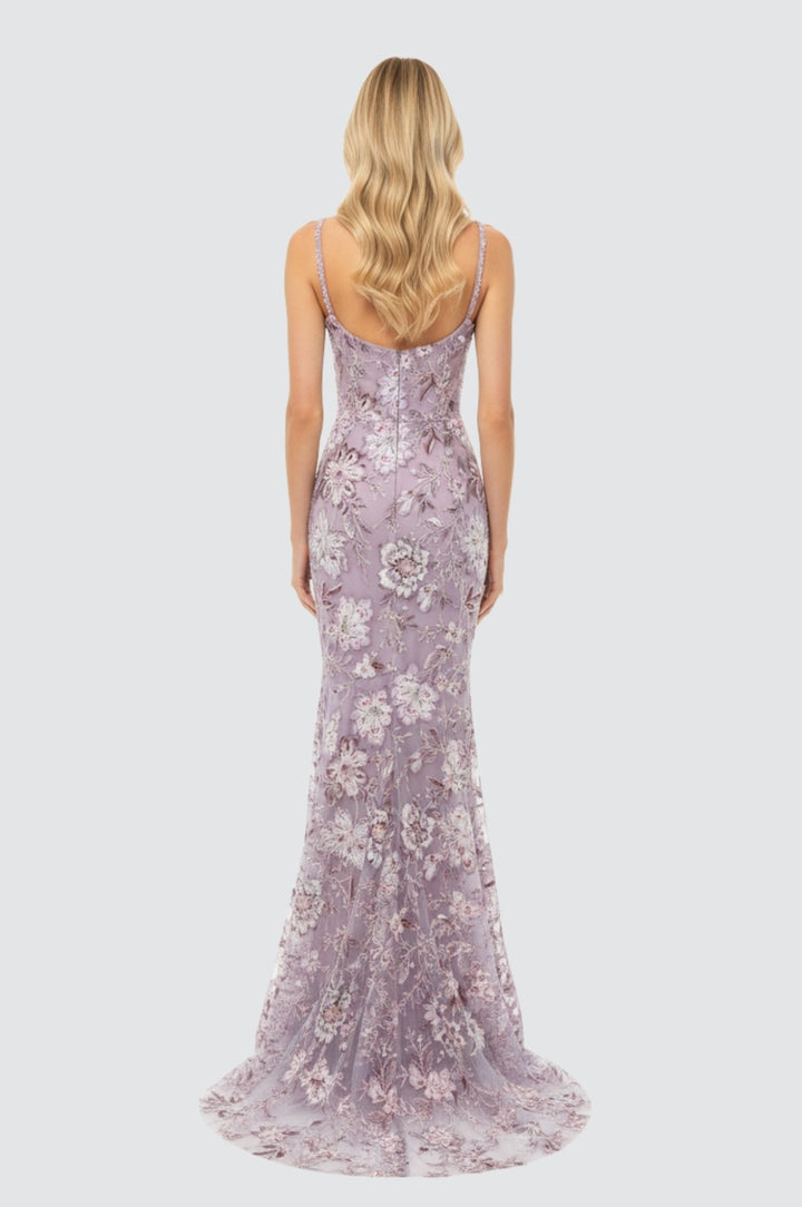 Lilac Bloom Mermaid Gown