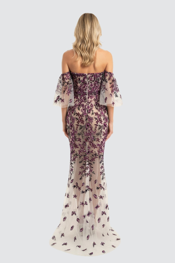 Butterfly Bell-Sleeve Gown