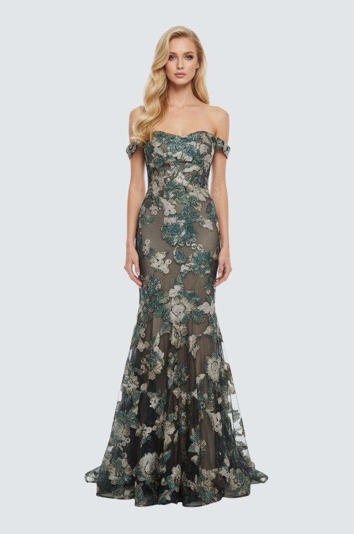 Gardenia Off-Shoulder Gown