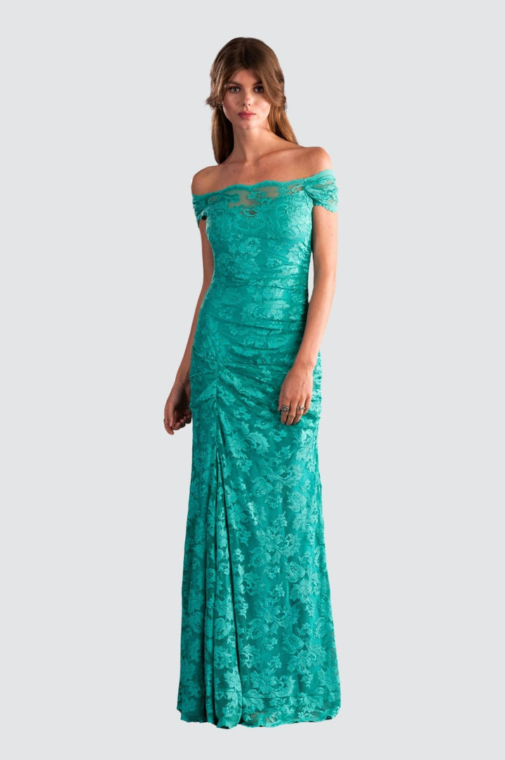 Langes, klassisches Off-Shoulder-Kleid