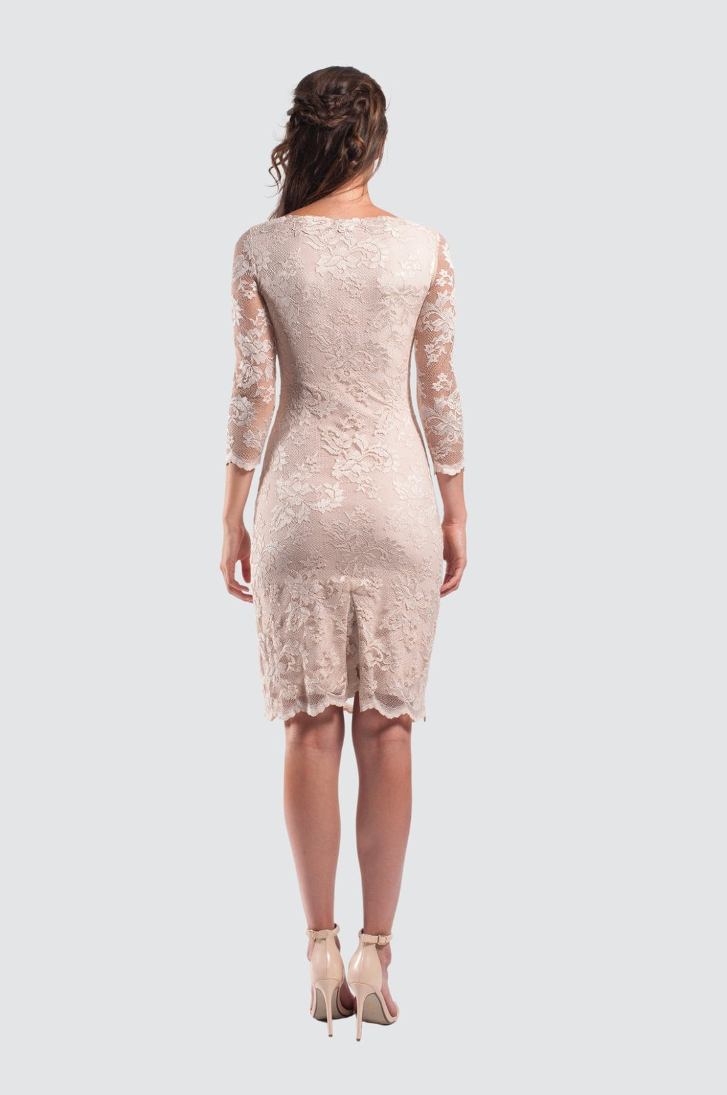 Elegantes Spitzenkleid mit V-Ausschnitt