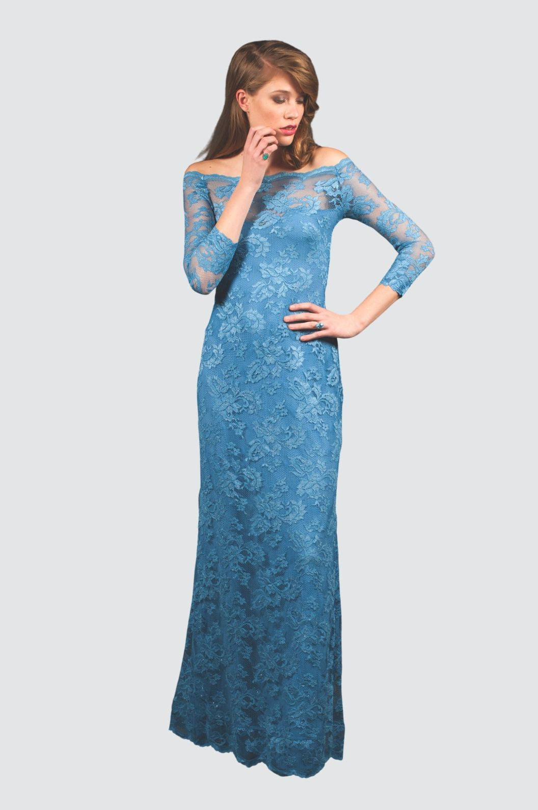 Off-Shoulder Lace Gown