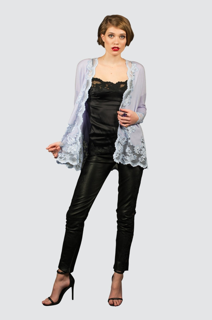 Cashmere & Lace Open Cardigan