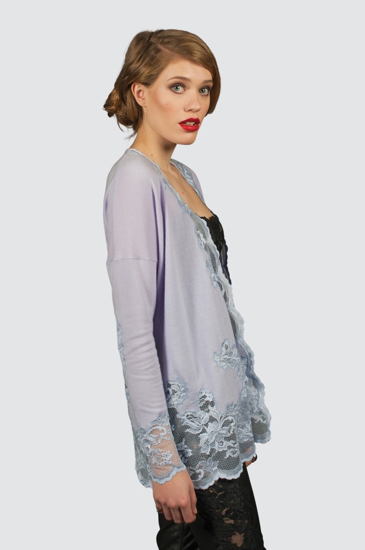 Cashmere & Lace Open Cardigan
