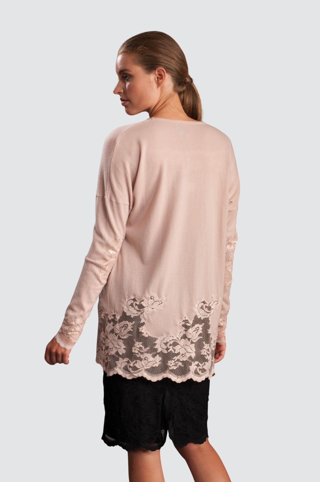 Cashmere & Lace Open Cardigan