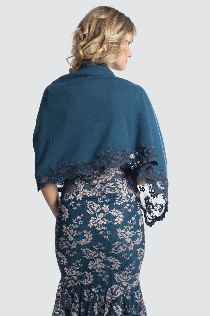 Écharpe en cachemire et dentelle