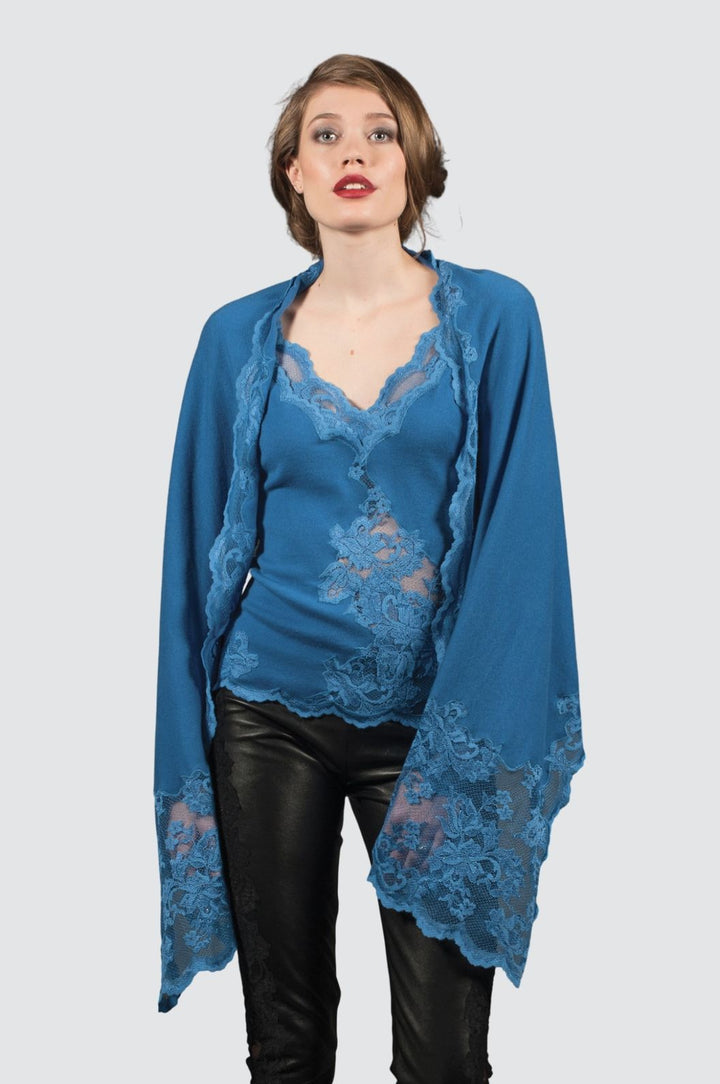 Écharpe en cachemire et dentelle