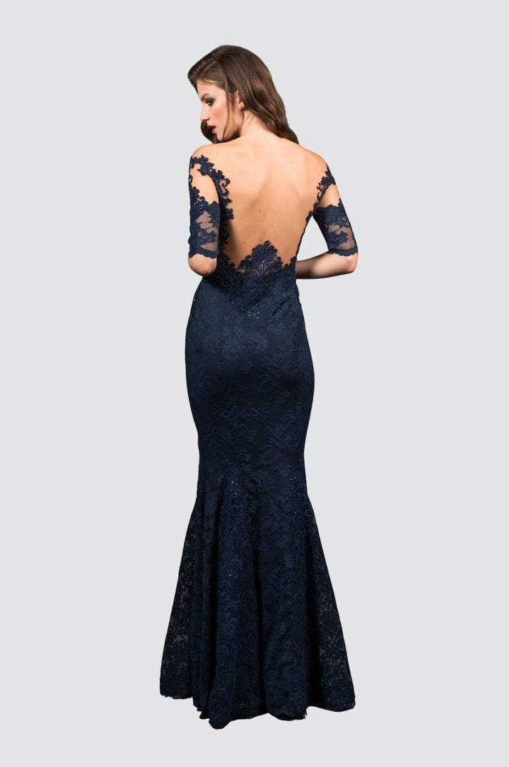 Mermaid Gown with Illusion Neck