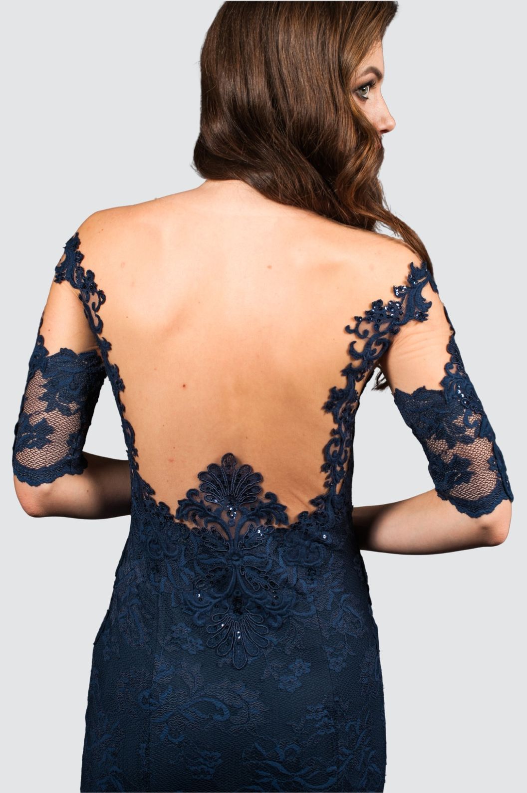 Mermaid Gown with Illusion Neck