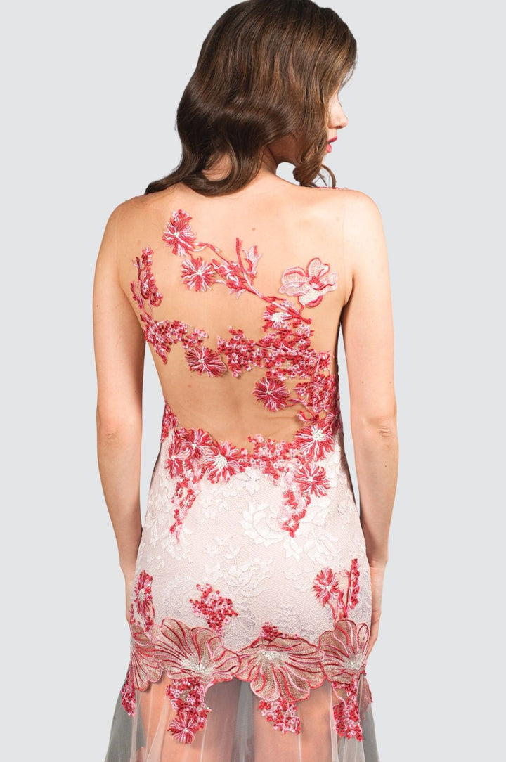 Robe longue avec jupe transparente