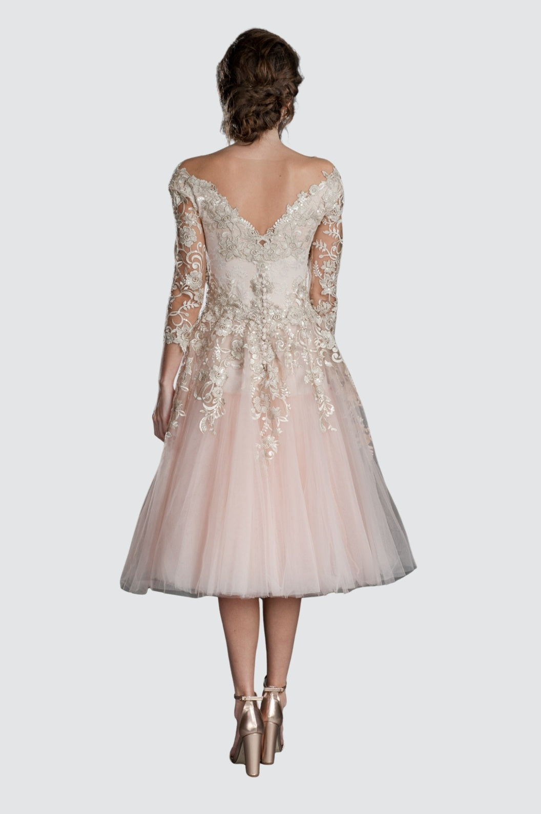 Romantic Off-Shoulder Cocktail Midi Dress – Olvi's Lace