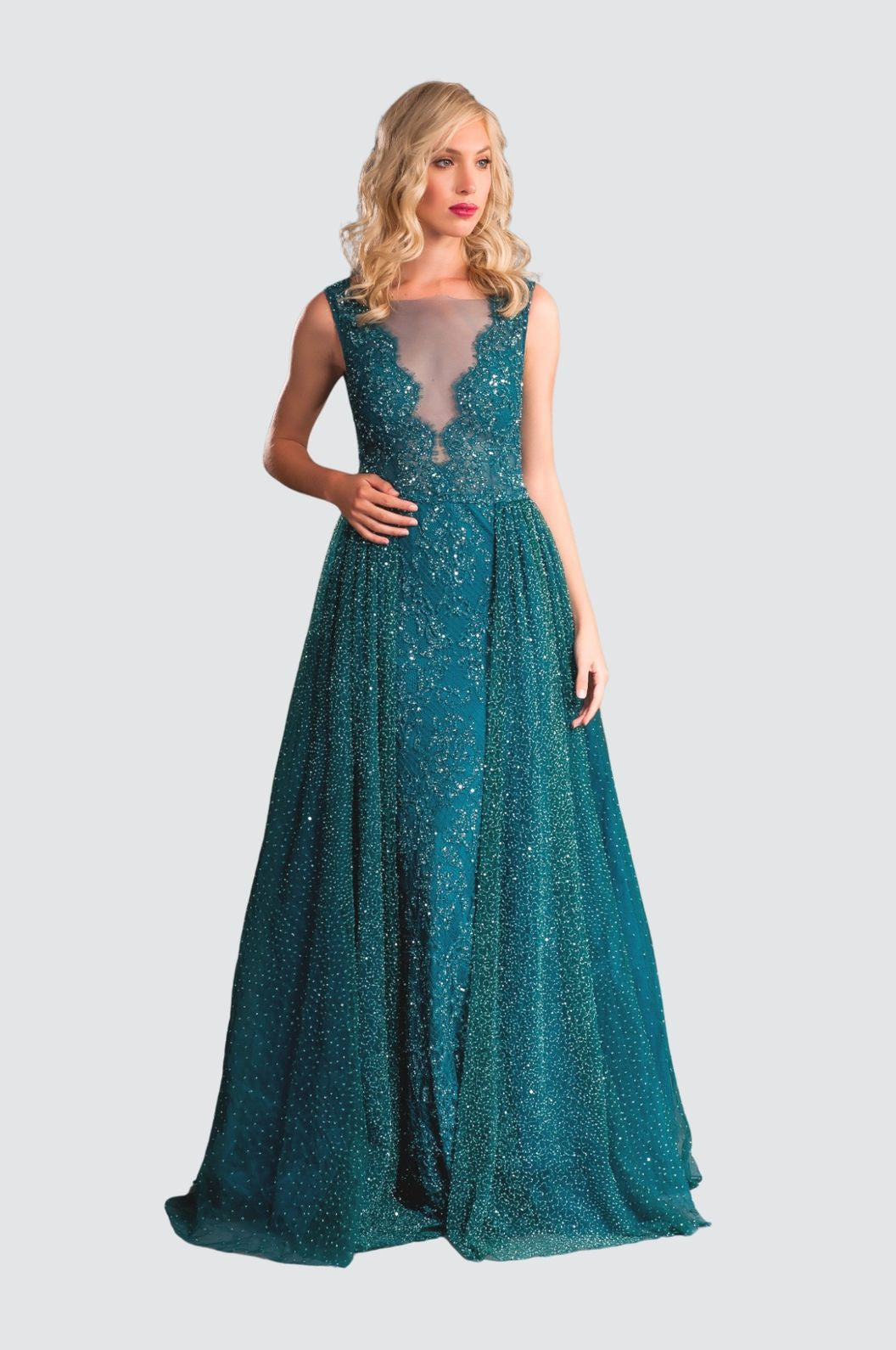 Ensemble assorti en dentelle bleu foncé