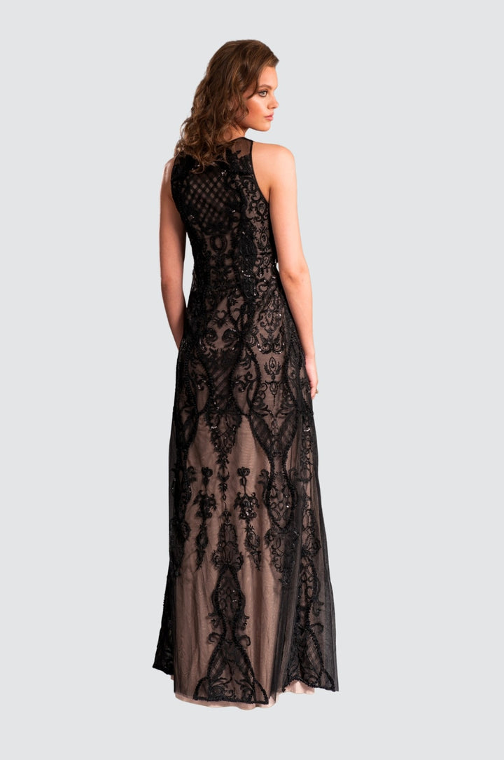 Ensemble assorti en dentelle bleu foncé