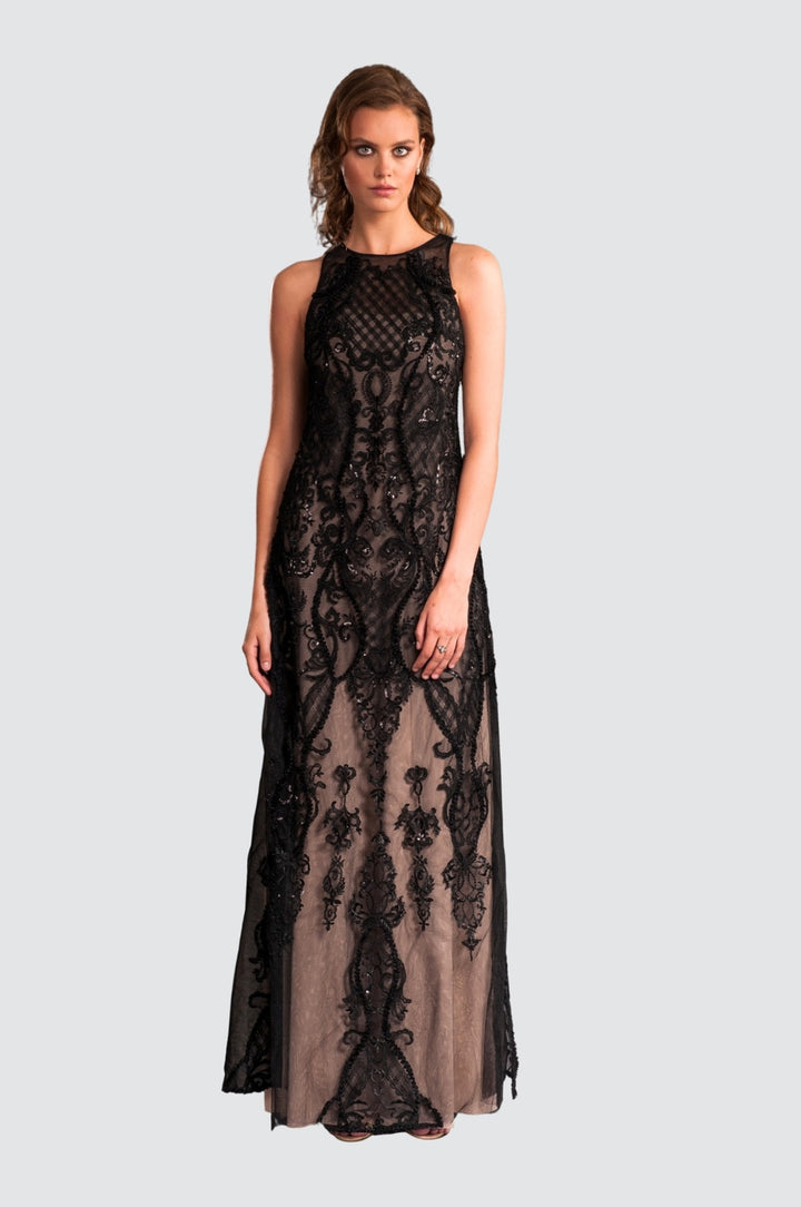 Ensemble assorti en dentelle bleu foncé