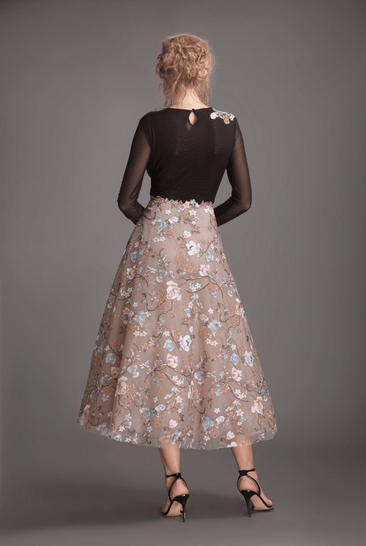 Floral flare tutu dress with full sleeves-1