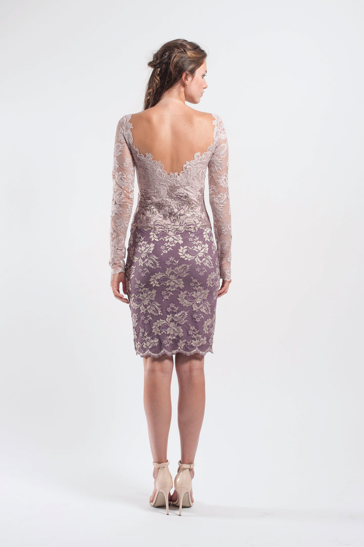 Dual lace bordeaux lace dress-1