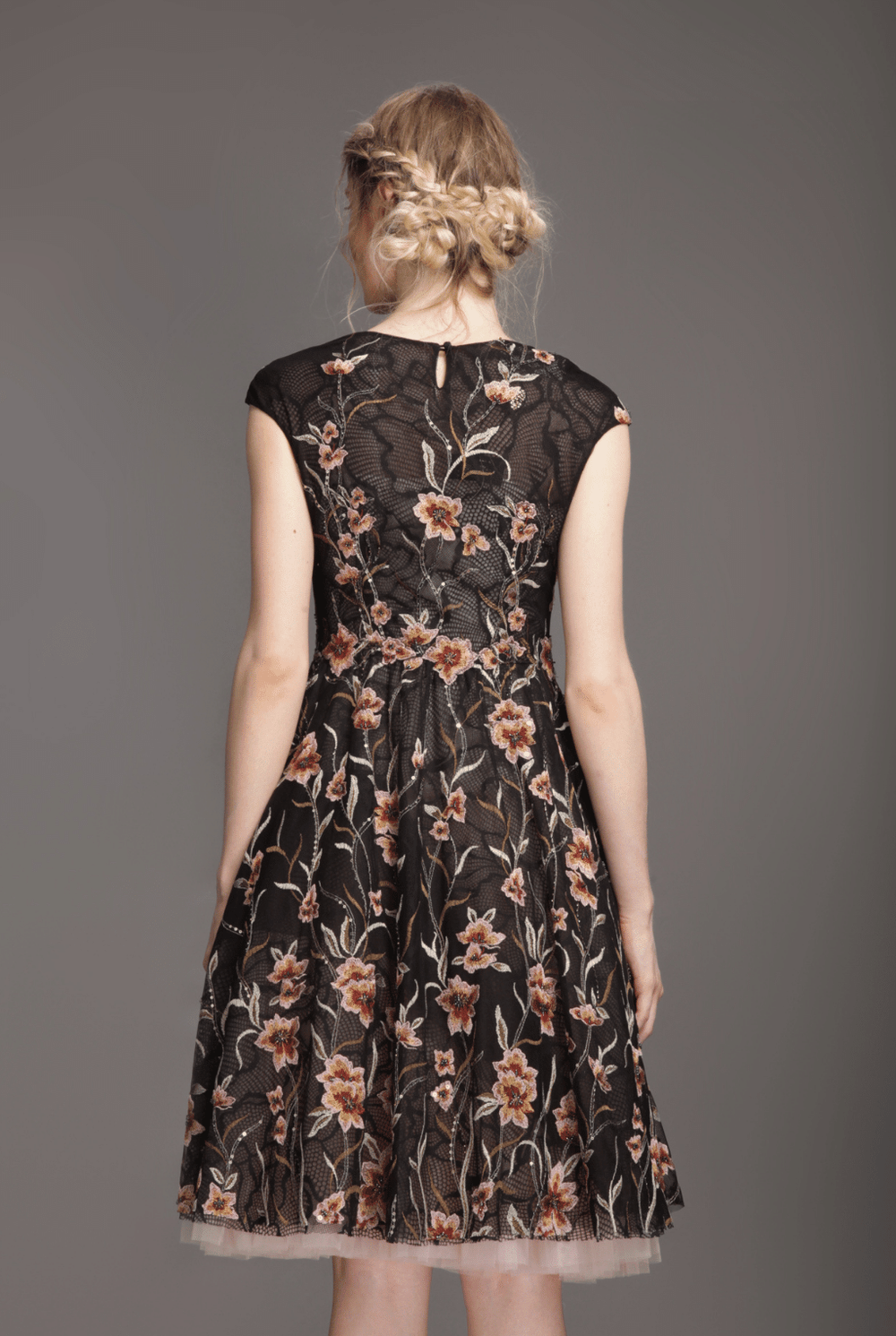 Black mesh tutu flare dress-1