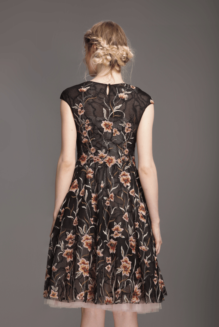 Black mesh tutu flare dress-1