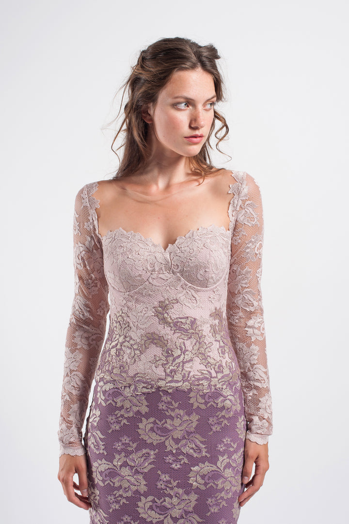 Dual lace bordeaux lace dress-2