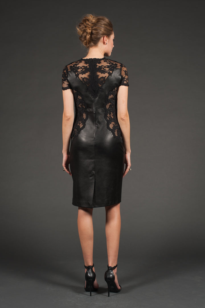 Black Leather & Lace Dress-2