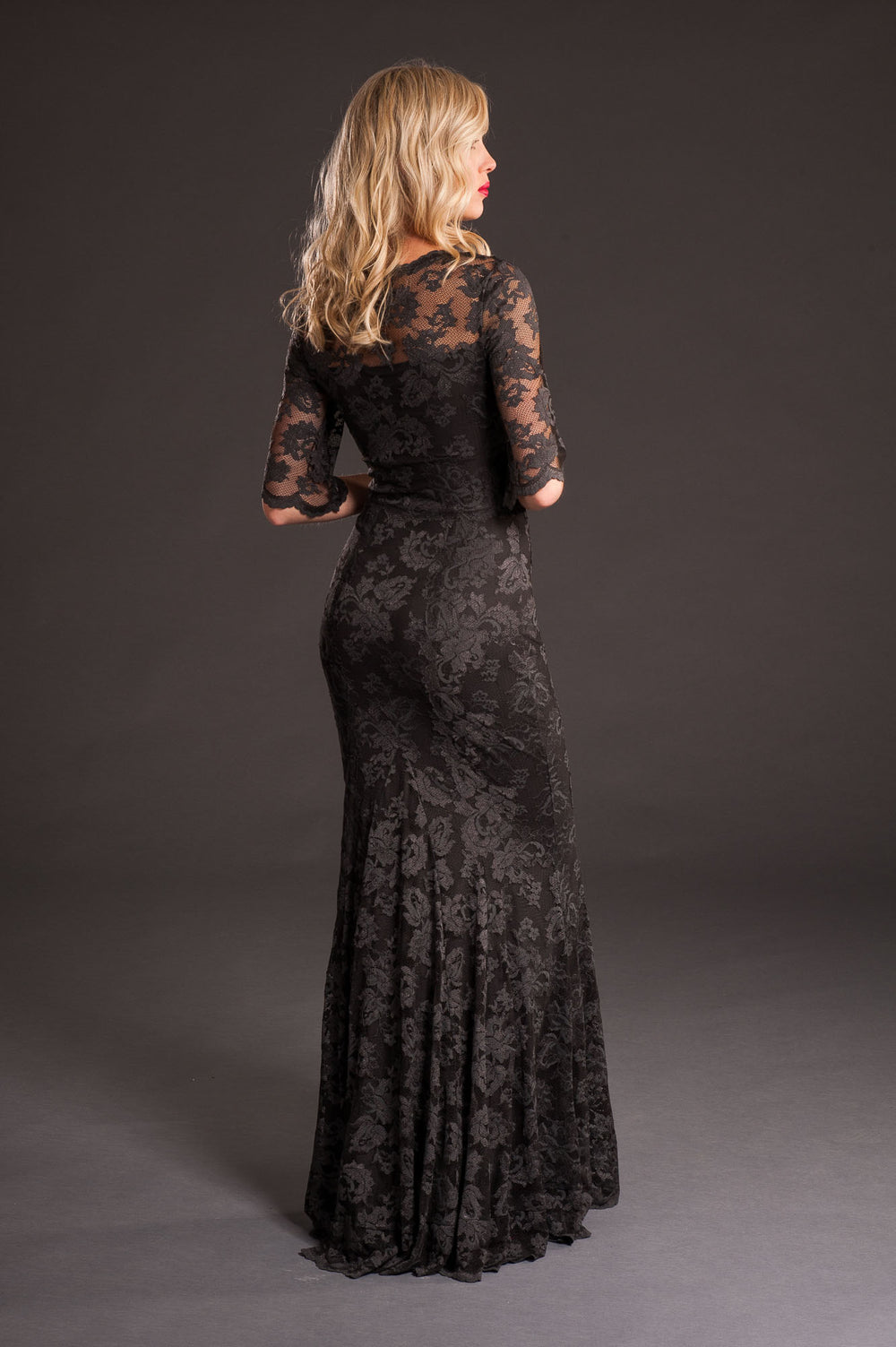 Dark Brown Lace Gown-1