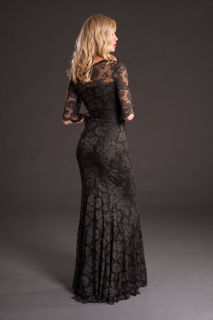 Dark Brown Lace Gown-1