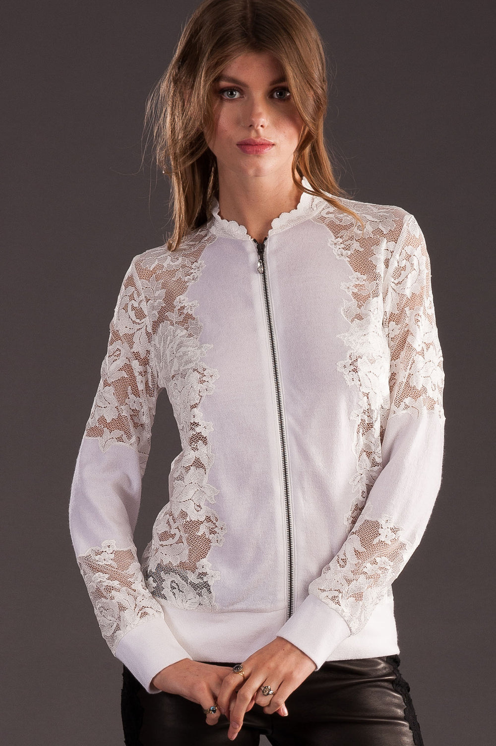 White Lace & Cashmere Bomber-1