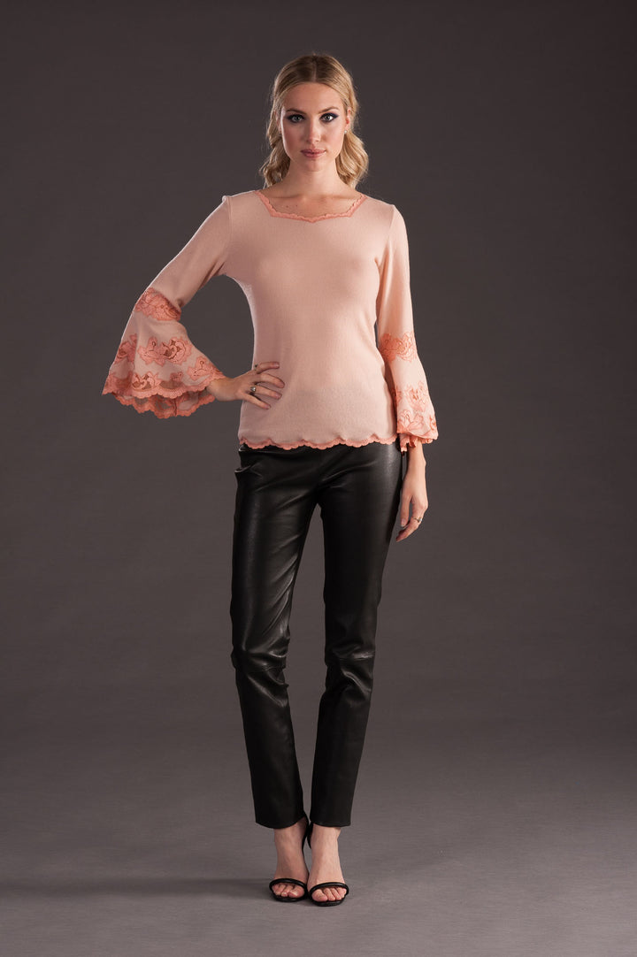 Cashmere Sweater with Flare Sleeves-0
