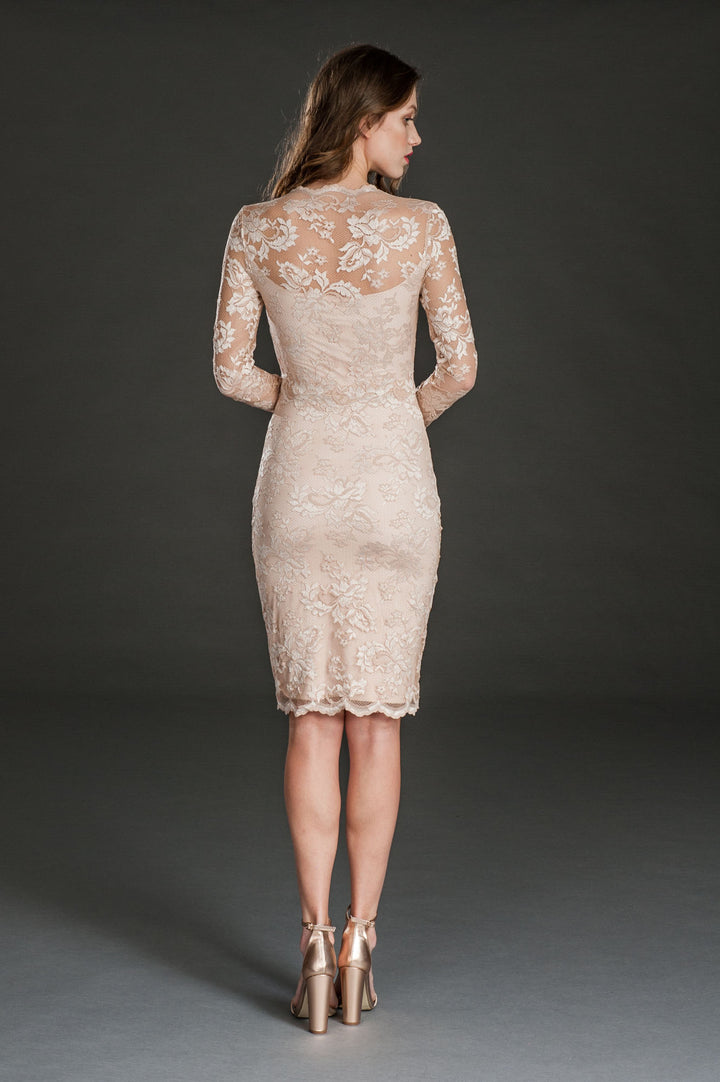 Full Sleeves Lace Dress-4