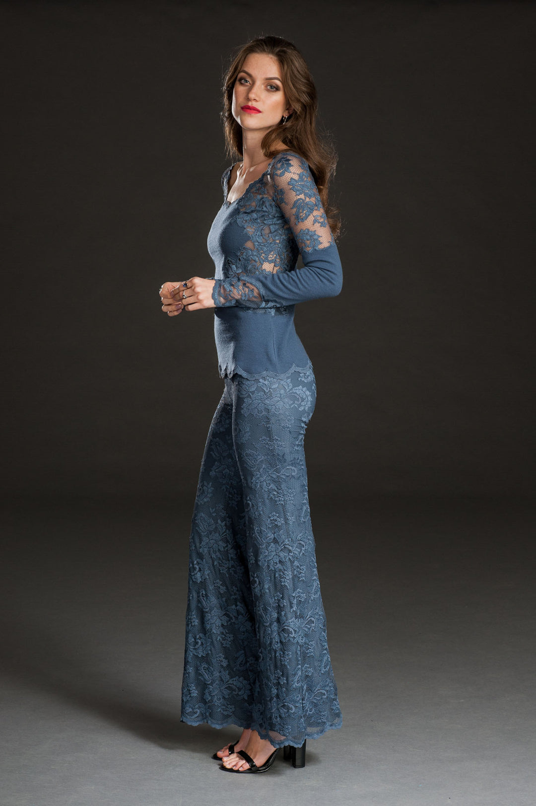 Blue Cashmere & Lace Sweater-3