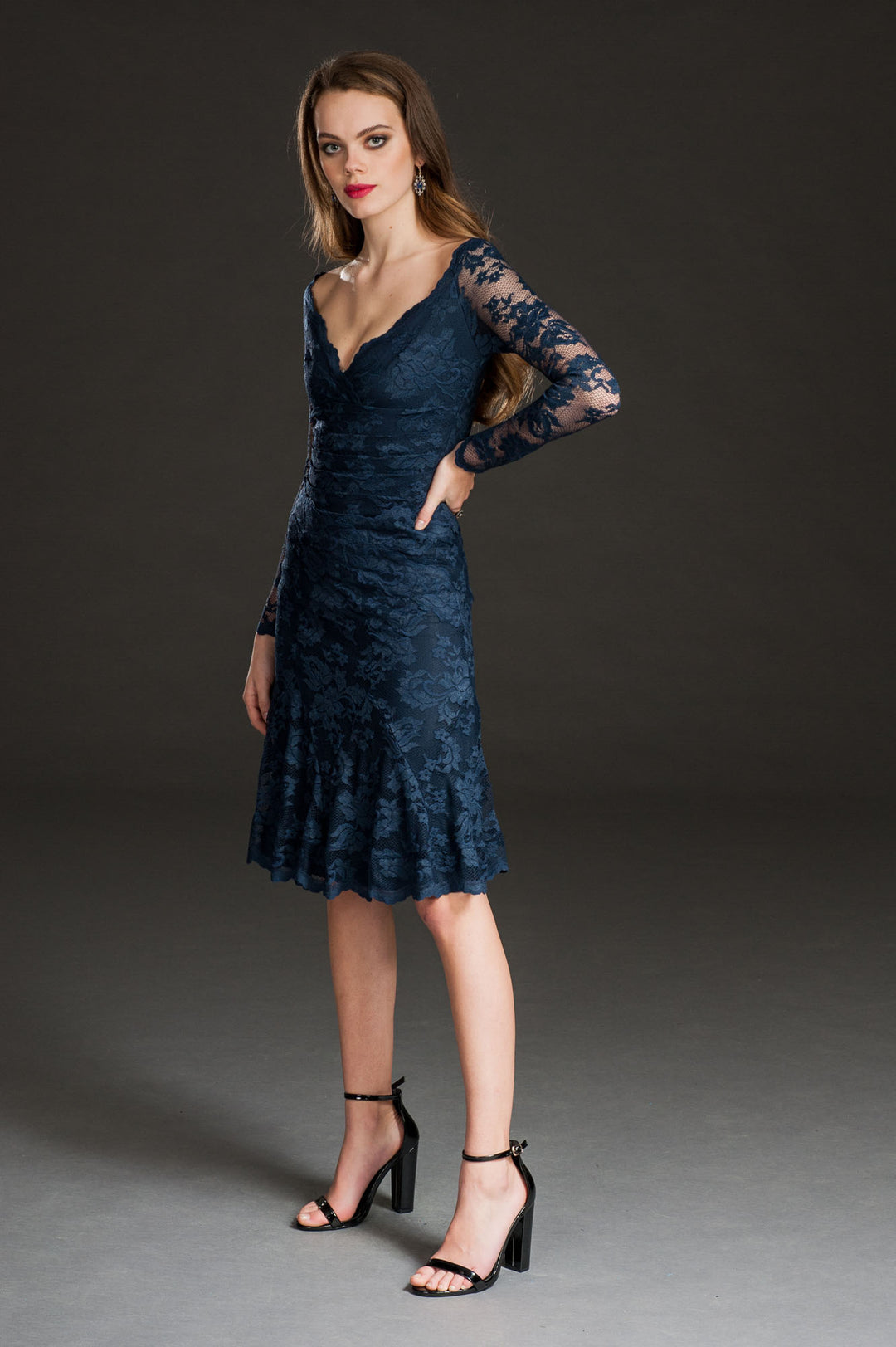 Knee Length Lace Skirt-1