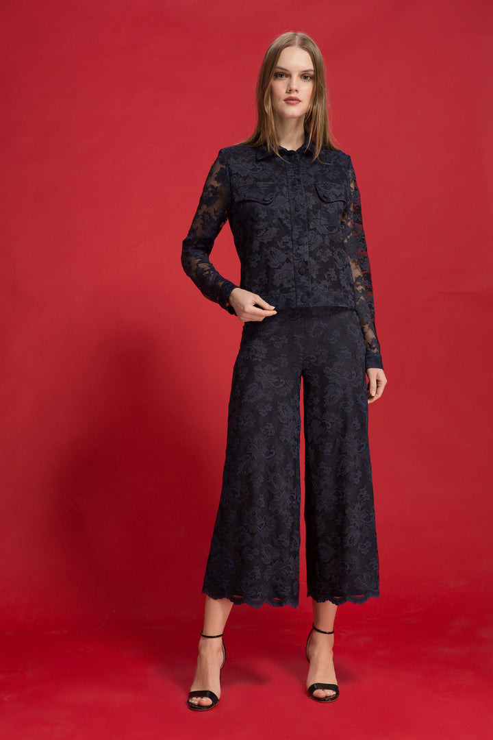 Lace Jacket with Pockets and Buttons-0