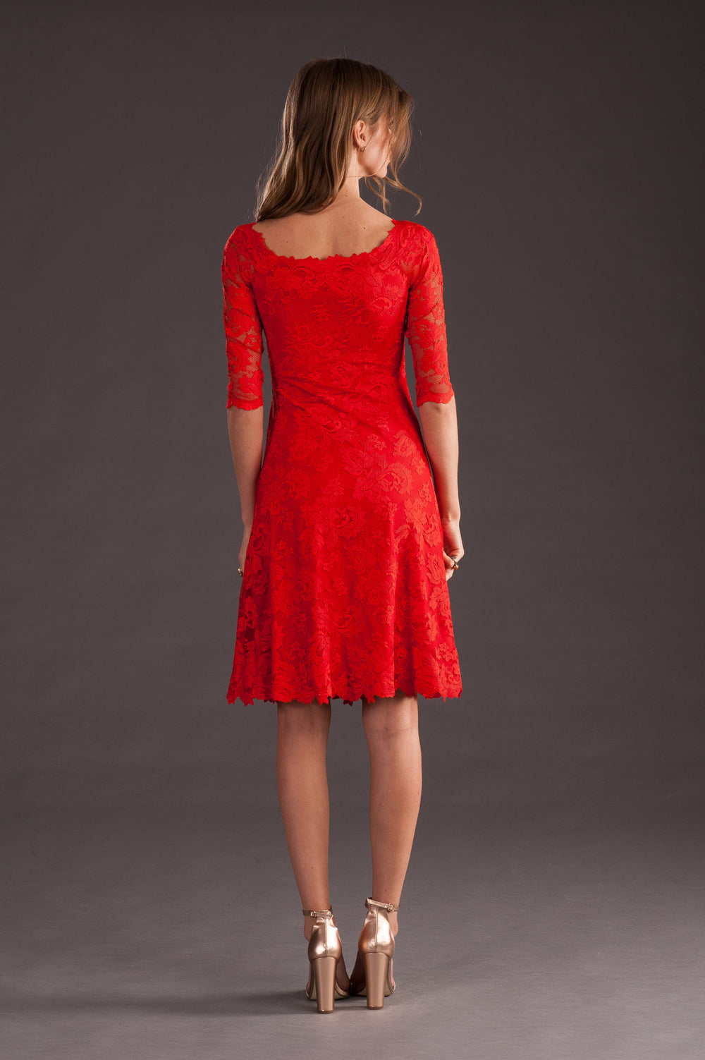Red Classic Cocktail Dress-1