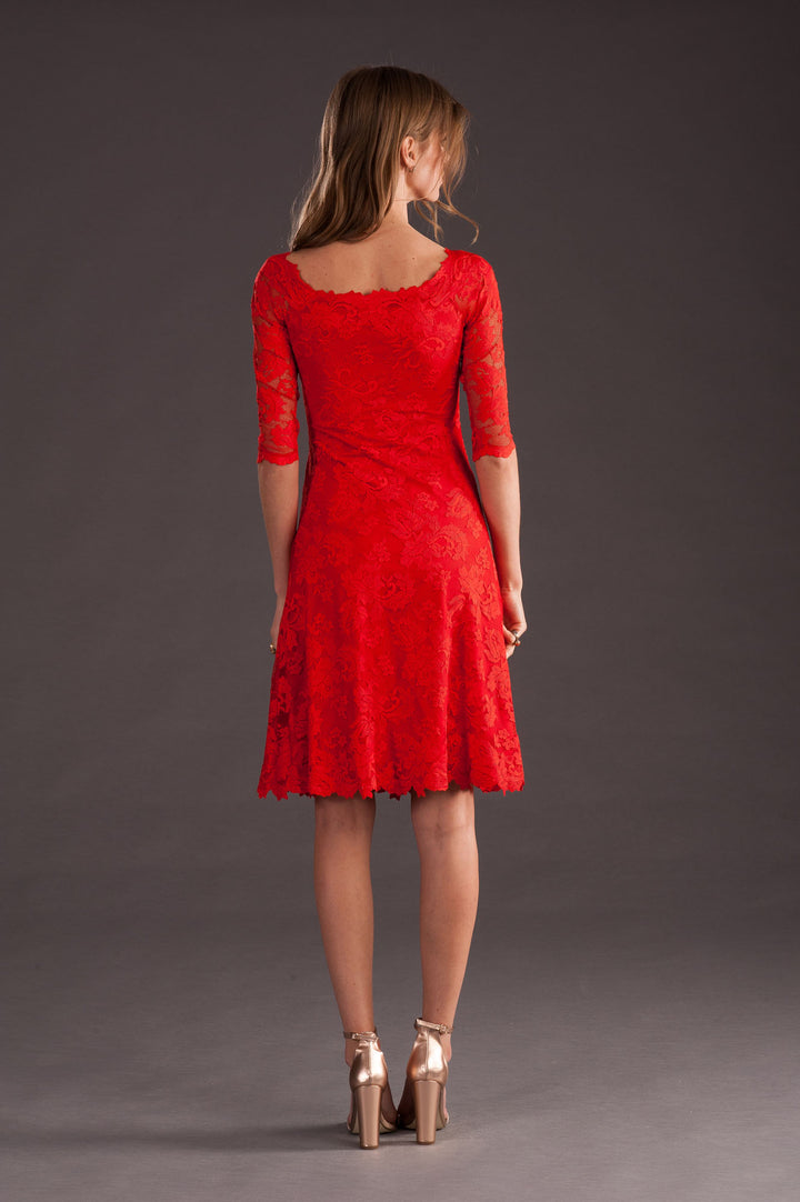 Red Classic Cocktail Dress-1